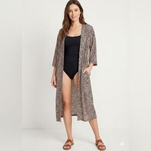 SHANNONPASSERO - Black and Beige Patterned Kimono